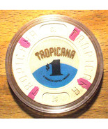 (1) $1. Tropicana CASINO CHIP - ATLANTIC CITY, New Jersey - Purple Inserts - £9.40 GBP