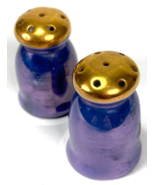 Vintage Blue Iridescent, Lusterware Salt &amp; Pepper Shakers - Made in Japa... - $11.75