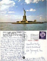 New York Long Island Statue of Liberty Posted to MO in 1962 VTG Postcard - £7.39 GBP
