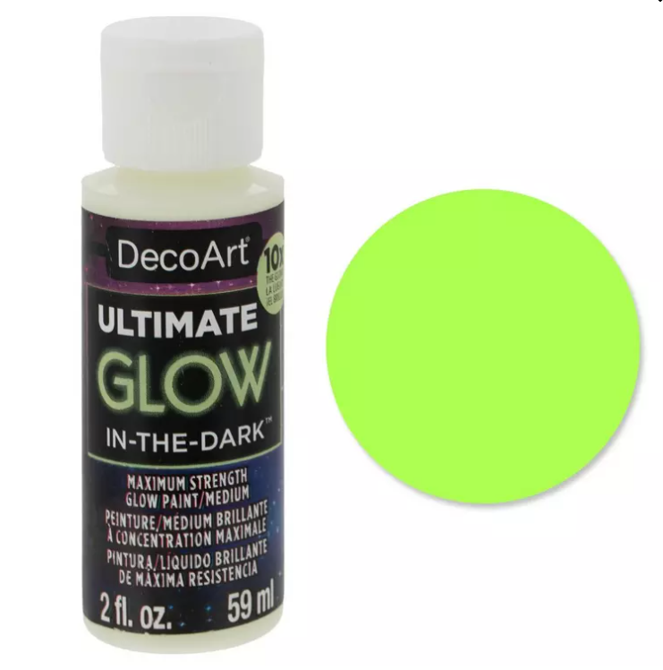 DecoArt Glow-In-The-Dark Americana Acrylic Paint Clear 2 oz New - $9.89