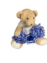 Cheer Bear Factory Limited Edition Brown Bear Plush Blue White Outfit  Pom Poms - £14.88 GBP