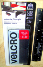 VELCRO Industrial Strength StronG 4 SQUARES Heavy Duty Adhesive Stick On... - $23.63