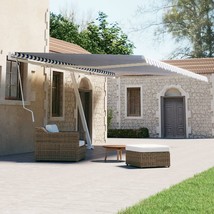  Retractable Awning Blue and White Powder-Coated Aluminum - €630,32 EUR