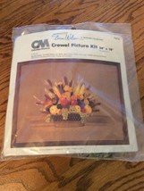 Columbia Minerva Erica Wilson &quot;Harvest Basket&quot; 1980 Crewel Picture Kit 7... - $24.95