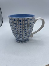 STARBUCKS 2003 MUG CUP WHITE Blue DOTTED DESIGN 4.5” Tall - £16.63 GBP