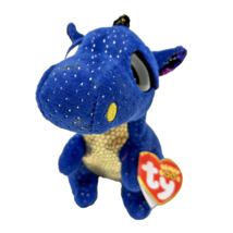 Ty Beanie Boos Plush Blue Dragon Saffire 2017 Stuffed Animal with Tag 6&quot; - £6.63 GBP