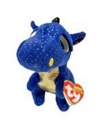 Ty Beanie Boos Plush Blue Dragon Saffire 2017 Stuffed Animal with Tag 6&quot; - £6.63 GBP