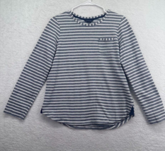 Lands End Sweater Womens 6 - 8 Navy Blue Stripe Tunic Roll Tab Long Sleeve - £14.02 GBP