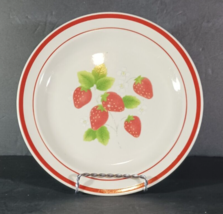 FUJISTONE BERRIES SALAD PLATE Strawberries Flowers 7 1/2&quot; 8493 Strawberry - $10.63