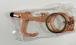 No Touch Tool Handheld Brass Color Keychain Tool Closer Contactless Door... - $7.18