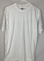 Vintage Hanes T Shirt Fifty-Fifty Single Stitch Plain White Tee Large USA 80s - £15.74 GBP