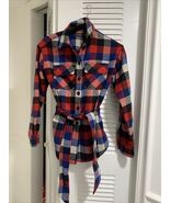 Ralph Lauren Women's PXS Buffalo Check Belted Twill Shirt Jacket Wool LS... - $148.50
