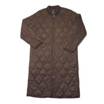 NWT Everlane The ReNew Long Liner in Fudge Brown Oversized Quilted Coat S - £111.90 GBP
