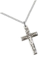 Sterling Silver Crucifix Pendant with 18 Steel - £200.05 GBP