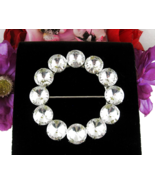 HUGE VINTAGE Plastic Rivoli RHINESTONE BELT BUCKLE Silvertone Metal 3 1/... - $25.71 CAD