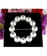 HUGE VINTAGE Plastic Rivoli RHINESTONE BELT BUCKLE Silvertone Metal 3 1/... - £14.98 GBP