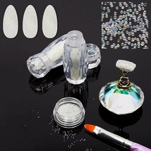 4 Bottles Micro Pixie Bead And Rhinestone Charms For Nail Art, Resin Cra... - £15.09 GBP