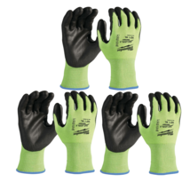 3 Pairs - Milwaukee High Visibility Cut Level 2 Polyurethane Gloves 10” XL Green - £10.08 GBP