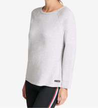 DKNY Womens Sport Ribbed Knit Tie Back Top Size Small Color Pearl Grey Heather - £33.23 GBP