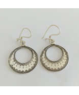 Moroccan Earring Silver Tuareg Berber Circle Sterling Handmade Dangle Af... - $753.96 MXN