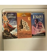 Lot Of 3 Christian Movies Double VHS Tapes Bible 10 Commandments Jesus V... - $31.14 CAD