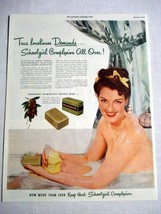 1942 Color Ad Palmolive Soap with Woman in Bath Tub True Loveliness Dema... - £7.98 GBP
