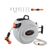 VEVOR Retractable Hose Reel, 130 ft x 1/2 inch, 180° Swivel Bracket Wall... - $112.90