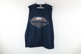 Vintage Mens XL Faded Dallas Cowboys Football Spell Out Sleeveless T-Shirt Blue - $34.60