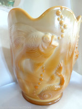 Fenton Art Glass Chocolate Atlantis Fish Vase 5153CK - £153.02 GBP