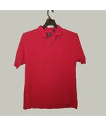 Izod Mens Polo Shirt Medium Short Sleeve Red - $13.69