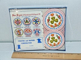 Vintage Pennsylvania Dutch Coaster and Napkin Set Sealed garden Spot gif... - £11.67 GBP