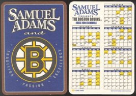 2 Boston Bruins Sam Adams Beer 2003 2004 Cardboard Coaster Schedule - $1.75