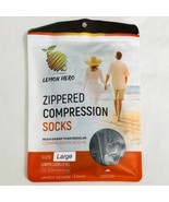 Zippered Compression Socks Open Toe 15-20mmHg Black Lemon Hero Unisex Si... - $17.10