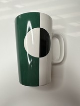 Starbucks 2014 Green Dot Collection Black Geometric White Tall Mug Cup 16 oz - £4.64 GBP