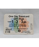 Vintage 1986 London Regional Transport One Day Travelcard Off-Peak Train... - €24,07 EUR