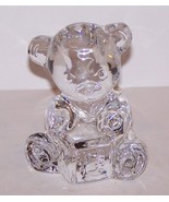 ADORABLE SIGNED WATERFORD CRYSTAL TEDDY BEAR WITH ABC BLOCK FIGURINE/PAP... - £38.72 GBP