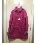 NEW Jessica London Plus SZ 12W Pink A-Line Hooded Raincoat Jacket Contra... - $33.83 CAD