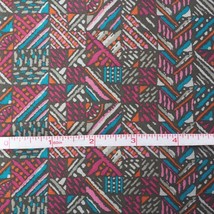 Vintage 1970&#39;s 1980&#39;s Motif Coton Polyester Blend Tissu 60 &quot; x84 &quot; - £67.45 GBP