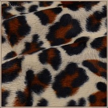Long Blue Front Zip Up Lined Leopard Print Medium Length Hooded Parka Jacket image 2