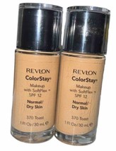 (Pack Of 2) Revlon ColorStay Makeup With SoftFlex Normal/Dry #370 TOAST ... - $19.79