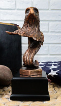 Small Majestic American Bald Eagle Head Bust Bronzed Resin Figurine 7&quot;Tall - $37.99