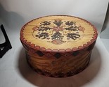 Vintage 1980s Wood 14”D Handmade &amp; Handpainted Ladies Storage Box Folks ... - $98.99