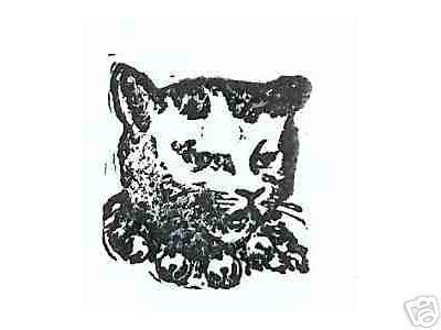 Cat head wearing bells  Rubber stamp - $7.50