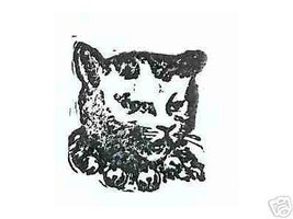 Cat head wearing bells  Rubber stamp - £5.89 GBP