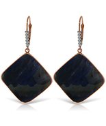 Galaxy Gold GG 14k Rose Gold Diamonds Leverback Earring with Checkerboar... - $1,668.05+