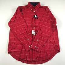 Vintage Tommy Hilfiger Franela Camisa para Hombre Rojo Medio de Cuadros Algodón - £33.86 GBP