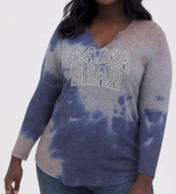 Torrid Plus Size 1X MAMA BEAR Tie Dye Long Sleeve Waffle Knit Top - £30.93 GBP