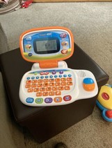 VTech Tote and Go Laptop Orange Preschool Educational Learning Games VGUC - £10.24 GBP