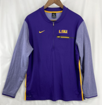 LSU Tigers Jacket Shirt Adult XL Purple NIKE 1/4 Zip Golf Long Sleeve Light - $25.64