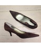 Nine West Brown Suede Pointy Toe Heel 9.5M  Slip On Pump - $17.92